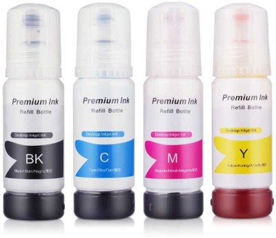 wetech Ink For Epson L5190,L3150 , L3110 , L1110 , L4150 , L6170 , L4160 Black + Tri Color Combo Pack Ink Bottle