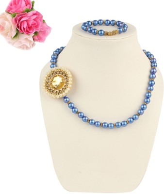 Coco Candy Plastic Blue, Gold Jewellery Set(Pack of 1)