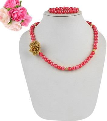 Coco Candy Plastic Red, Pink Jewellery Set(Pack of 1)