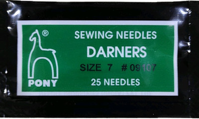 Pony Sewing Needles 7 Darners 25 Needles in One Packet (Pack of 30 Packets) Hand Sewing Needle(Darners Needle 7 Pack of 25)