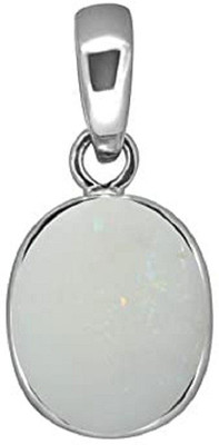 RATAN BAZAAR Fire Opal Stone Pendant Natural Fire Opal Stone Unheated & Untreated stone Astrological Purpose for unisex Silver Opal Stone Pendant