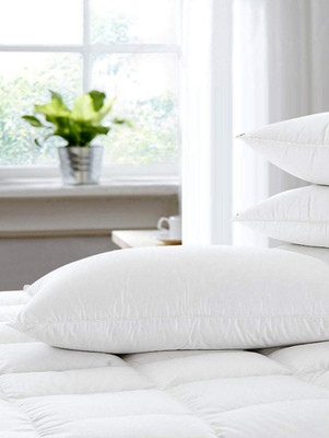VJSTAR Polyester Fibre Solid Sleeping Pillow Pack of 1(White)