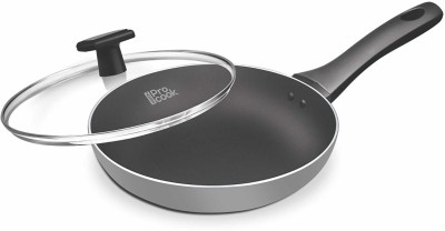 MILTON Pro Cook Black Pearl Induction Fry Pan with Glass Lid Fry Pan 26.6 cm diameter with Lid 2.2 L capacity(Aluminium, Non-stick, Induction Bottom)
