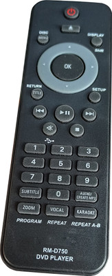 Axelleindia Compatible RM-D750 DVD Player & Home Theater Remote For Philips Remote Controller(Black)