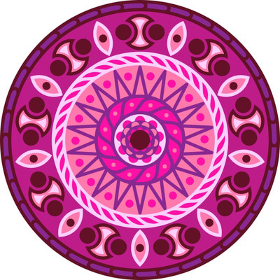 Creatick Studio 60 cm Multicolor Rangoli Stickers _DKAA583 Self Adhesive Sticker(Pack of 1)