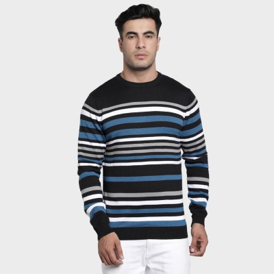 Red Tape Woven Round Neck Casual Men Black Sweater