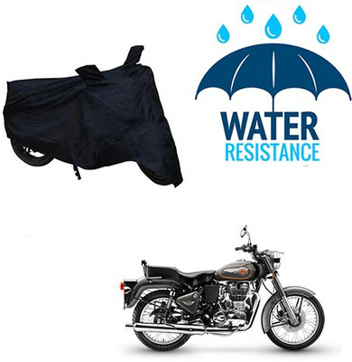 saanvi Waterproof Two Wheeler Cover for Royal Enfield(Bullet 500, Black)