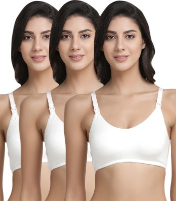 inner sense Women Maternity/Nursing Non Padded Bra(White)