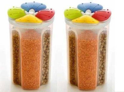 Zeom Plastic Grocery Container  - 2000 ml(Pack of 2, Multicolor)