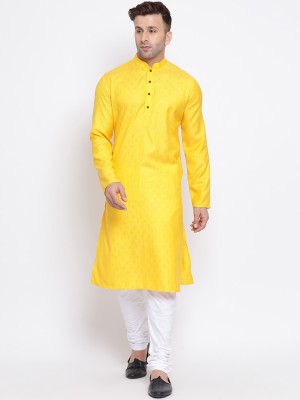 Namaskar Men Printed Ethnic Dress Kurta(Yellow)