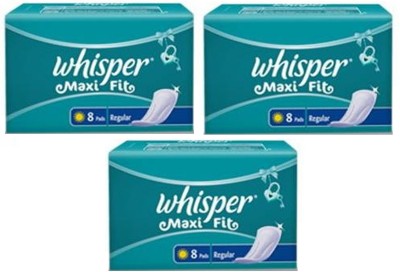 Whisper Maxi Fit Regular 8+8+8 Pads Sanitary Pad(Pack of 3)