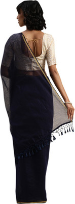 Suali Solid/Plain Bollywood Art Silk Saree(Black)