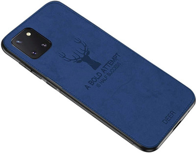 MOBILOVE Back Cover for Samsung Galaxy Note 10 Lite | Deer Pattern Cloth Texture Leather Finish Soft Fabric Case(Blue, Grip Case, Pack of: 1)