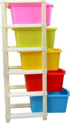 Khunt Enterprise 5 Compartments PLASTIC DESK DRAWER(Multicolor)
