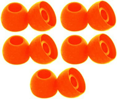 Qweezer 10 Pcs (5 Pair) Purple Silicon Earbuds Rubber For Realme buds Tips in The Ear Headphone Cushion (Size- M) In The Ear Headphone Cushion(Pack of 10, Orange)