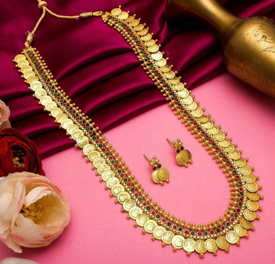 NP FASHION Alloy Gold-plated Green, Red Jewellery Set(Pack of 1)