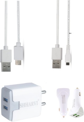Shharvi Wall Charger Accessory Combo for Mobile(White)