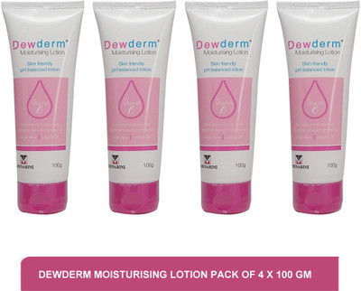 Dewderm moisturising lotion - best body moisturizer for extremely dry skin(pack of 4)100g(400 g)