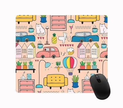 Ashvah Designer Printed Non-Slip Soft Mouse Pad for Optical/Laser Mouse (23cm x 19cm)- 421 Mousepad(Multicolor)