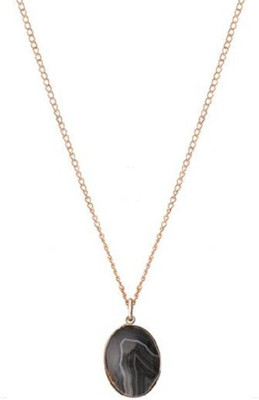 RATAN BAZAAR Gold-plated Agate Stone Pendant