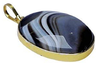 RATAN BAZAAR Gold-plated Agate Stone Pendant