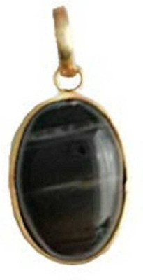 RATAN BAZAAR Sulemani hakik / Agate stone Pendant 6.25 ratti stone Hakik Lab Certified for Astological Purpose Unisex Gold-plated Agate Stone Pendant