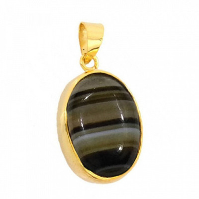 Jaipur Gemstone Sulemani Hakik stone Pendant Original stone Agate 6.00 ratti stone unheated & untreated stone Astrological Purpose for unisex Gold-plated Agate Stone Pendant