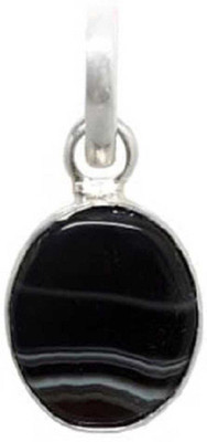 RATAN BAZAAR Sulemani hakik / Agate stone Pendant 6.25 ratti stone Hakik Lab Certified for Astological Purpose Unisex Silver Agate Stone Pendant