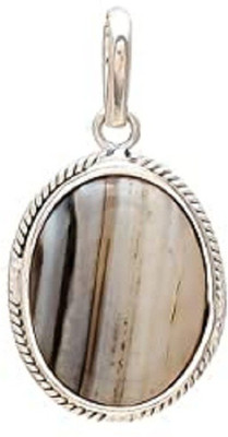 RATAN BAZAAR Silver Agate Stone Pendant