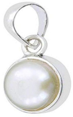 Jaipur Gemstone Pearl stone Pendant Natural Pearl / Moti 6.00 ratti Moti / Pearl stone Astrological & Certified for unisex Silver Pearl Stone Pendant