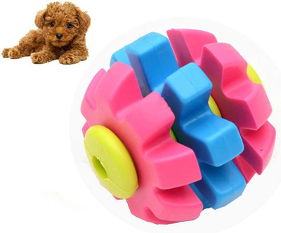 Emily Pets Dog Rubber Chew Toy, Fetching Ball (Multi Color) Rubber Soft Toy For Dog & Cat