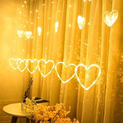FStyler 12 LEDs 2.49 m Gold Flickering Heart Rice Lights(Pack of 1)