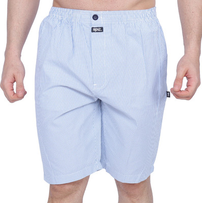 Renz Checkered Men Blue Regular Shorts
