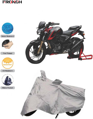 FRONCH Waterproof Two Wheeler Cover for TVS(Apache RTR 200 4V, Silver)