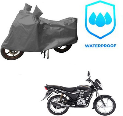 saanvi Waterproof Two Wheeler Cover for Bajaj(Platina 100 DTS-i, Grey)