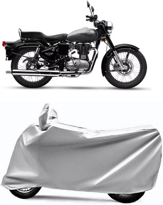 AUCTIMO Two Wheeler Cover for Royal Enfield(Bullet 350, Silver)