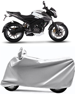 AUCTIMO Two Wheeler Cover for Bajaj(Pulsar 200 NS DTS-i, Silver)