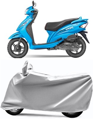 AUCTIMO Two Wheeler Cover for TVS(Wego, Silver)