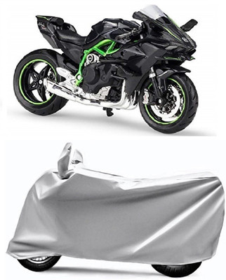 AUCTIMO Two Wheeler Cover for Kawasaki(Ninja, Silver)