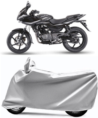 PVSTAAR Two Wheeler Cover for Bajaj(Pulsar 220F, Silver)