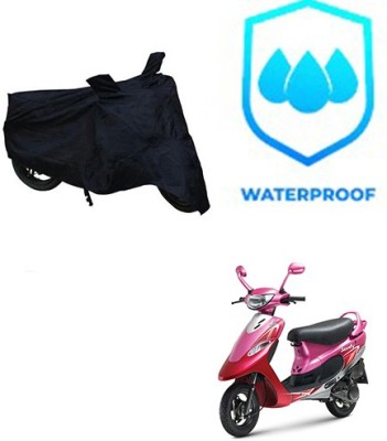 MMSSTAR Waterproof Two Wheeler Cover for TVS(Scooty Pep+, Black)