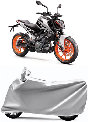 AUCTIMO Two Wheeler Cover for KTM(Duke 200, Silver)