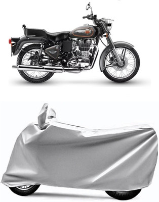 AUCTIMO Two Wheeler Cover for Royal Enfield(Bullet 500, Silver)