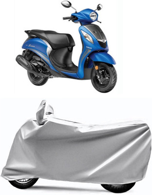 AUCTIMO Two Wheeler Cover for Yamaha(Fascino, Silver)