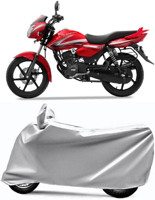 V VINTON Two Wheeler Cover for TVS(Phoenix 125, Silver)