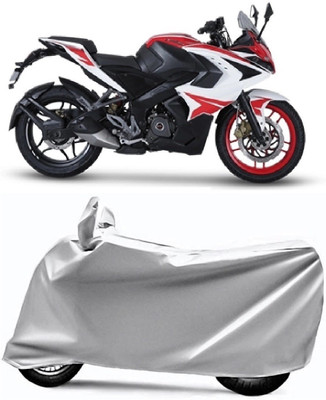 V VINTON Two Wheeler Cover for Bajaj(Pulsar RS 200, Silver)