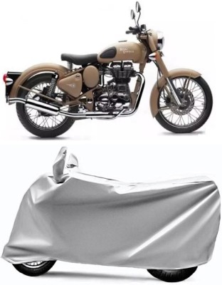 PPVSTAR Two Wheeler Cover for Royal Enfield(Bullet 500, Silver)