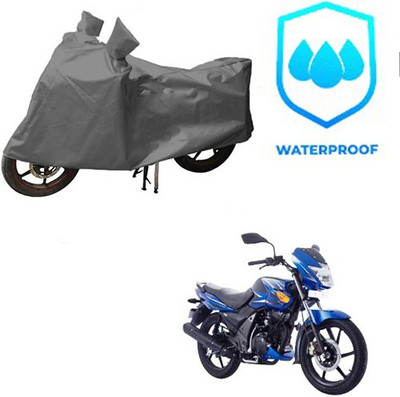 saanvi Waterproof Two Wheeler Cover for TVS(Flame SR125, Grey)