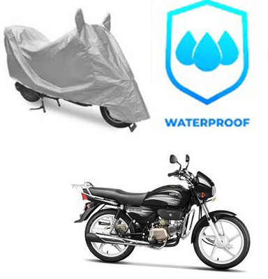 RPSENTTERPR Waterproof Two Wheeler Cover for Hero(Splendor Plus, Silver)