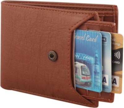 Mahboob Men Brown Artificial Leather Card Holder(8 Card Slots)